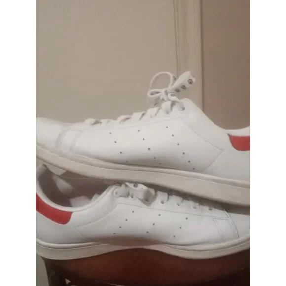 Adidas Mens Stan Smith EF4334 White Red Casual Shoes Sneakers Size 10 - Picture 11 of 12